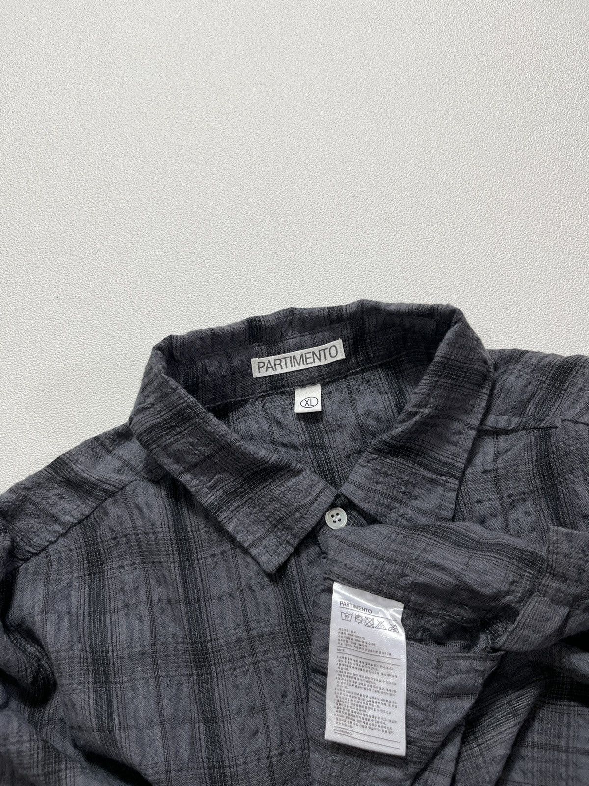 Beams Plus Partimento Wrinkle Check Boxy Roll-Up Half Shirt Dark Navy Size US XL / EU 56 / 4 - 6 Thumbnail