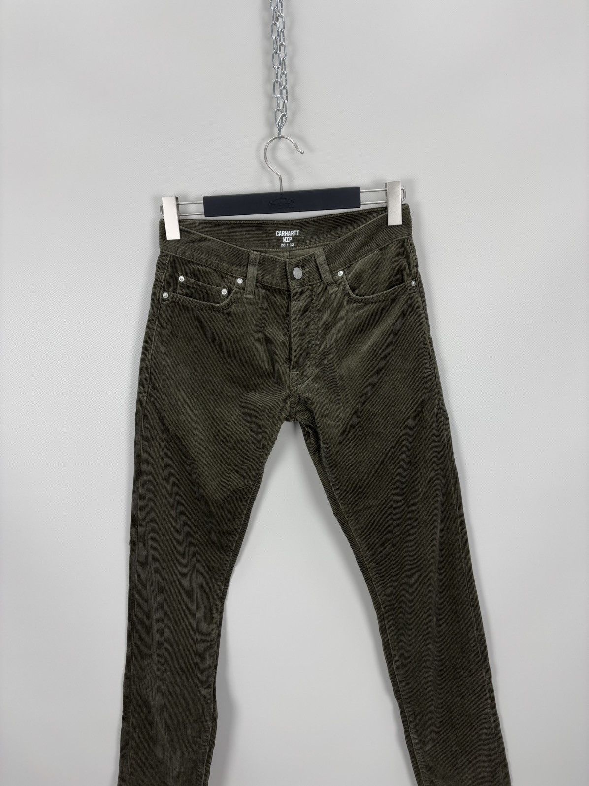 Carhartt Mens corduroy pants Carhartt Size 28x32 Color Green Size US 28 / EU 44 - 2 Thumbnail