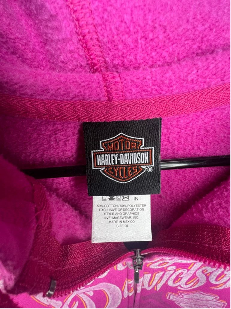 Harley Davidson Harley Davidson Pink Graphic Casper Wyoming Zip Up Hoodie Size XL / US 12-14 / IT 48-50 - 3 Thumbnail