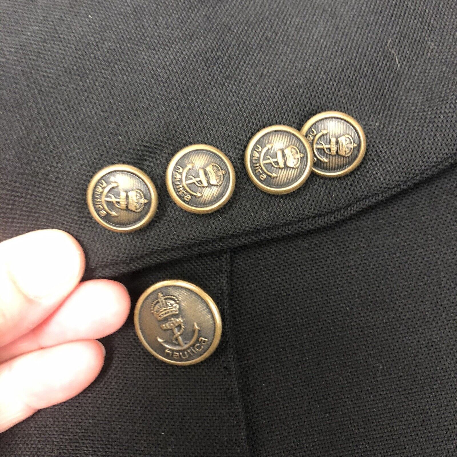Hugo Boss Vtg Hugo Boss Maselli X Black Sport Coat Nautical Jacket Size 42R - 5 Thumbnail