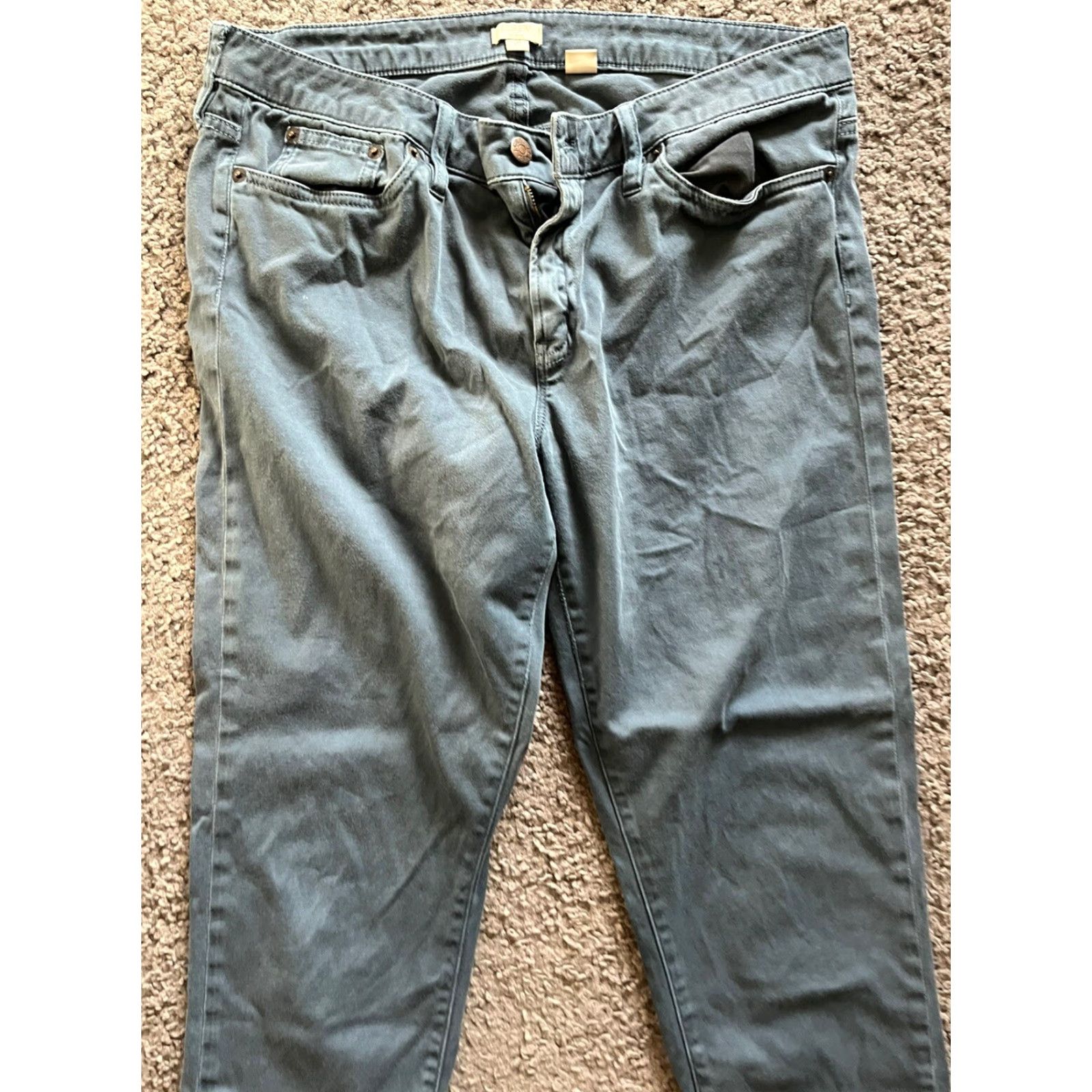 J.Crew J.Crew Women's Blue Sateen Skinny Jeans 31 Regular Slim Fit Stretch C8639 Size 24" / US 00 / IT 34 - 2 Thumbnail