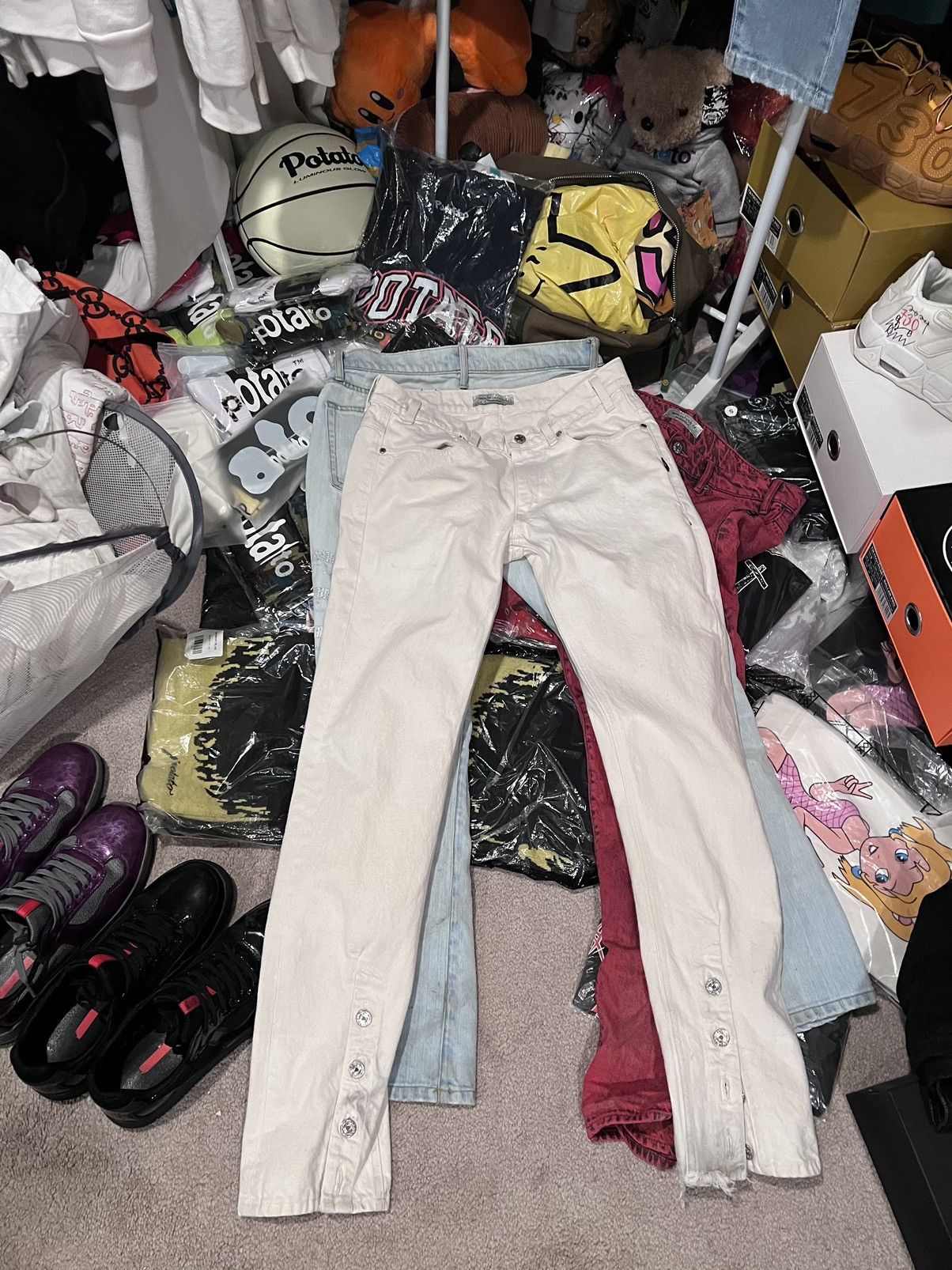 Midnight Studios Hollywood 5 Pocket Beige Denim Jeans | Midnight Studios | Size US 32 / EU 48 - 1 Thumbnail