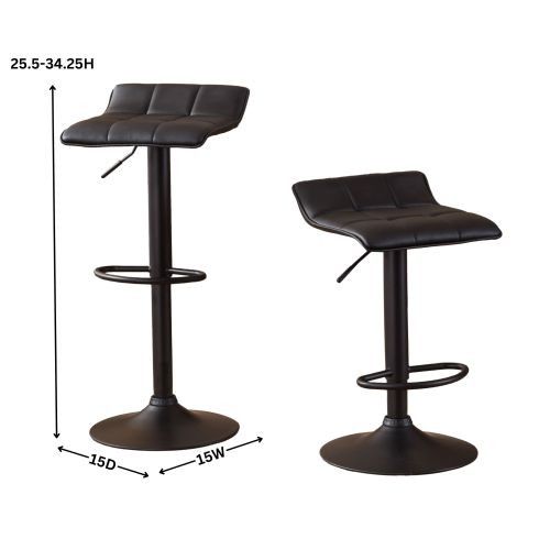 Designer × Homemade Belham Swivel Black Bonded Leather Adjustable Bar Stool, Set Size US L / EU 52-54 / 3 - 8 Thumbnail