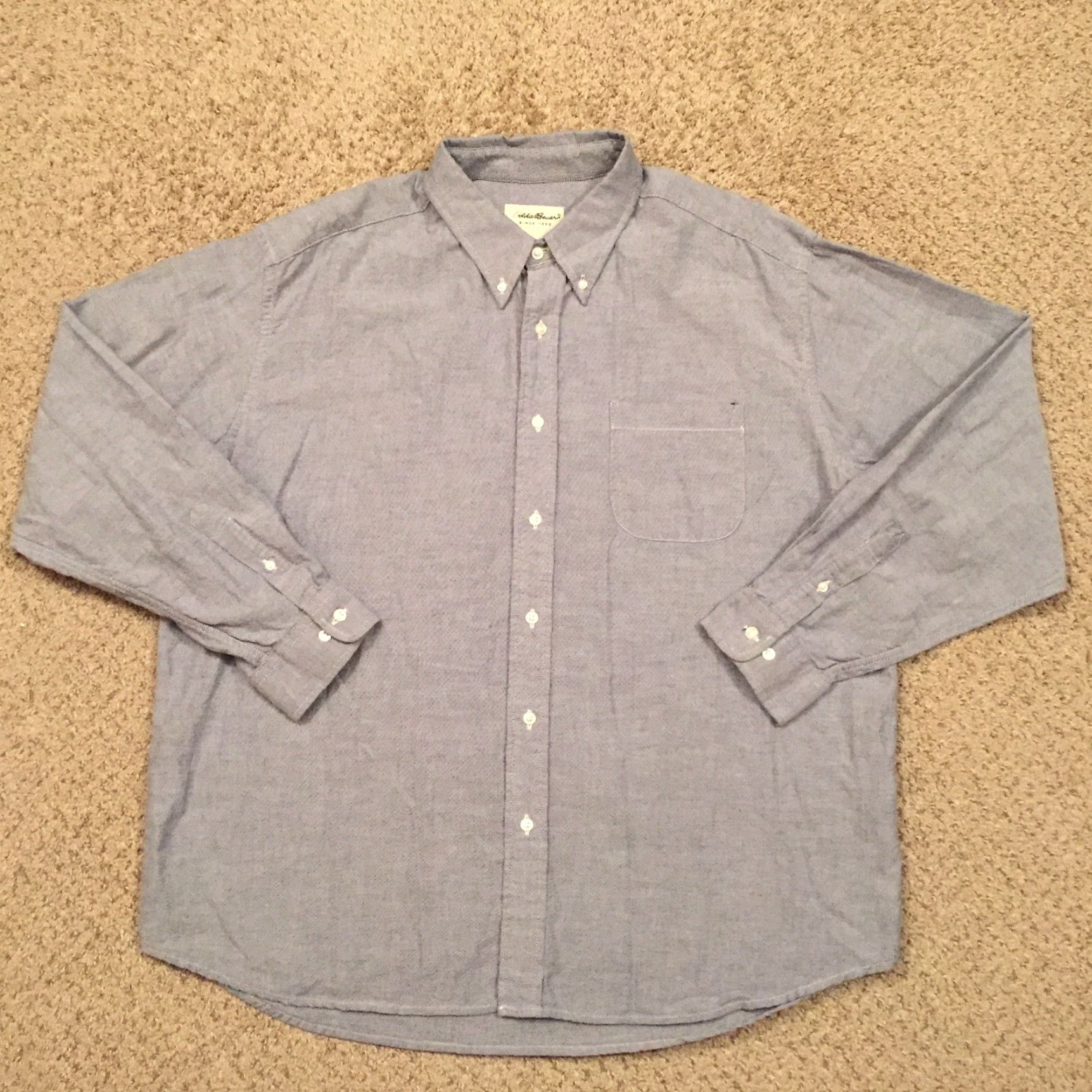 Eddie Bauer Eddie Bauer Shirt Mens XL Blue Long Sleeve Button-Up Regular Cotton Collared Button-Front Mens XL Blue Eddie Bauer Shirt Size US XL / EU 56 / 4 - 2 Thumbnail