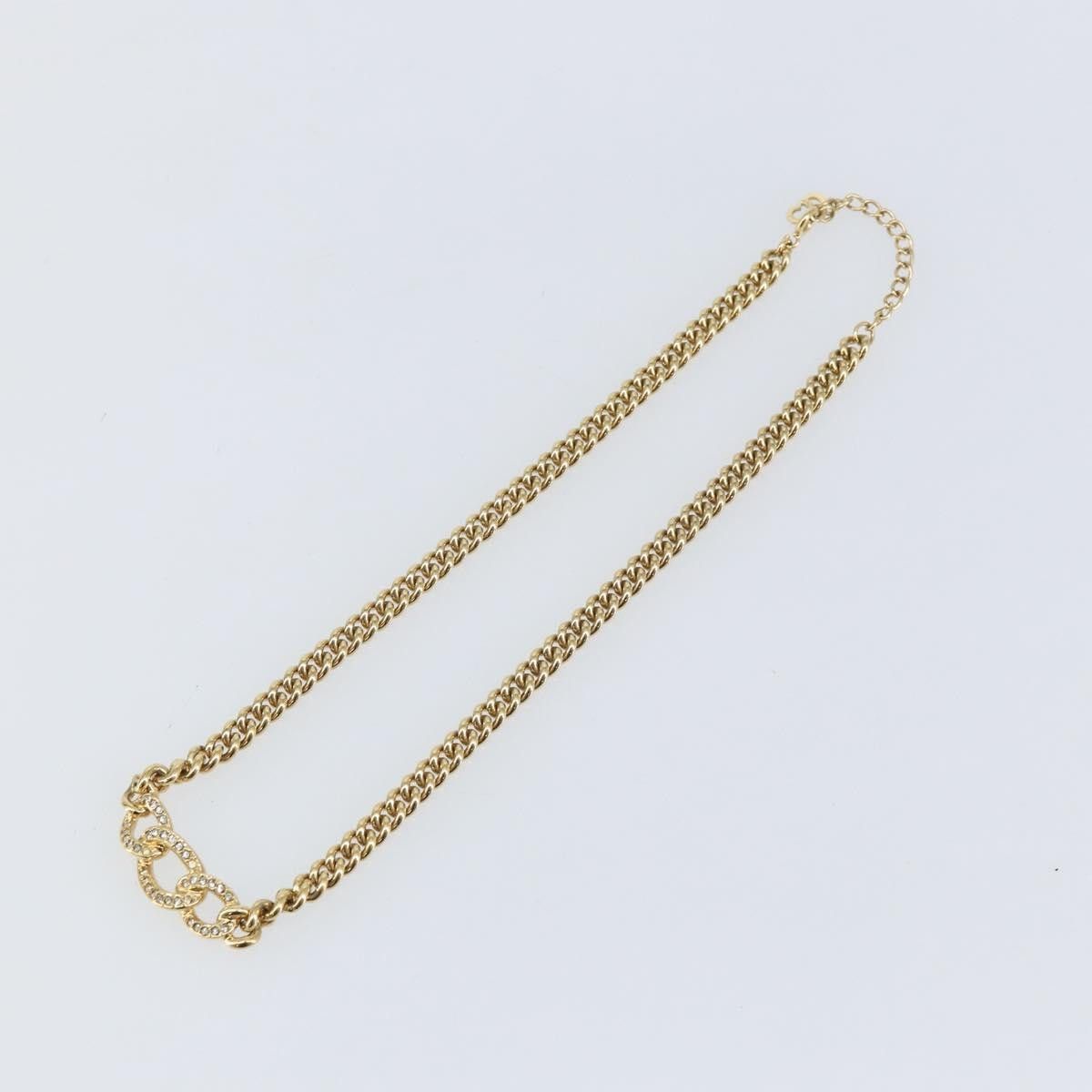 Dior Christian Dior CD Chain Link Necklace Metal with Crystals Size ONE SIZE - 1 Thumbnail