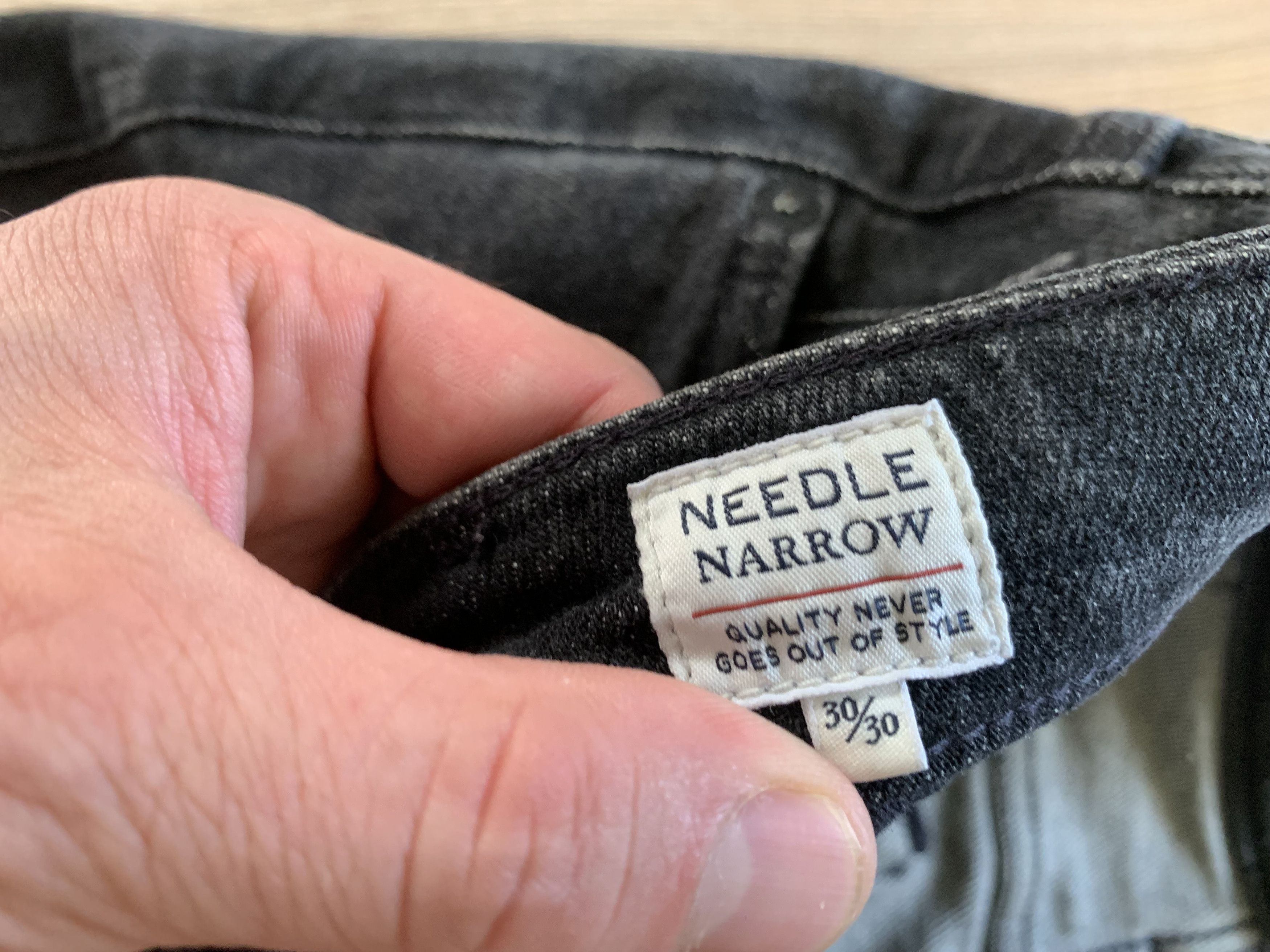 Levi's Levi's Made & Crafted Needle Narrow Dark Grey Jeans Size US 30 / EU 46 - 9 Thumbnail