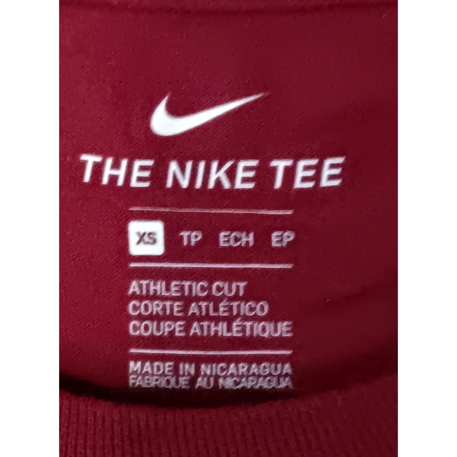 Nike Nike Tee Shirt Mens XS Burgundy Short Sleeve Athletic Fit T-Shirt Logo Accent Solid Crew Neck Casual Activewear Size US XS / EU 42 / 0 - 5 Thumbnail