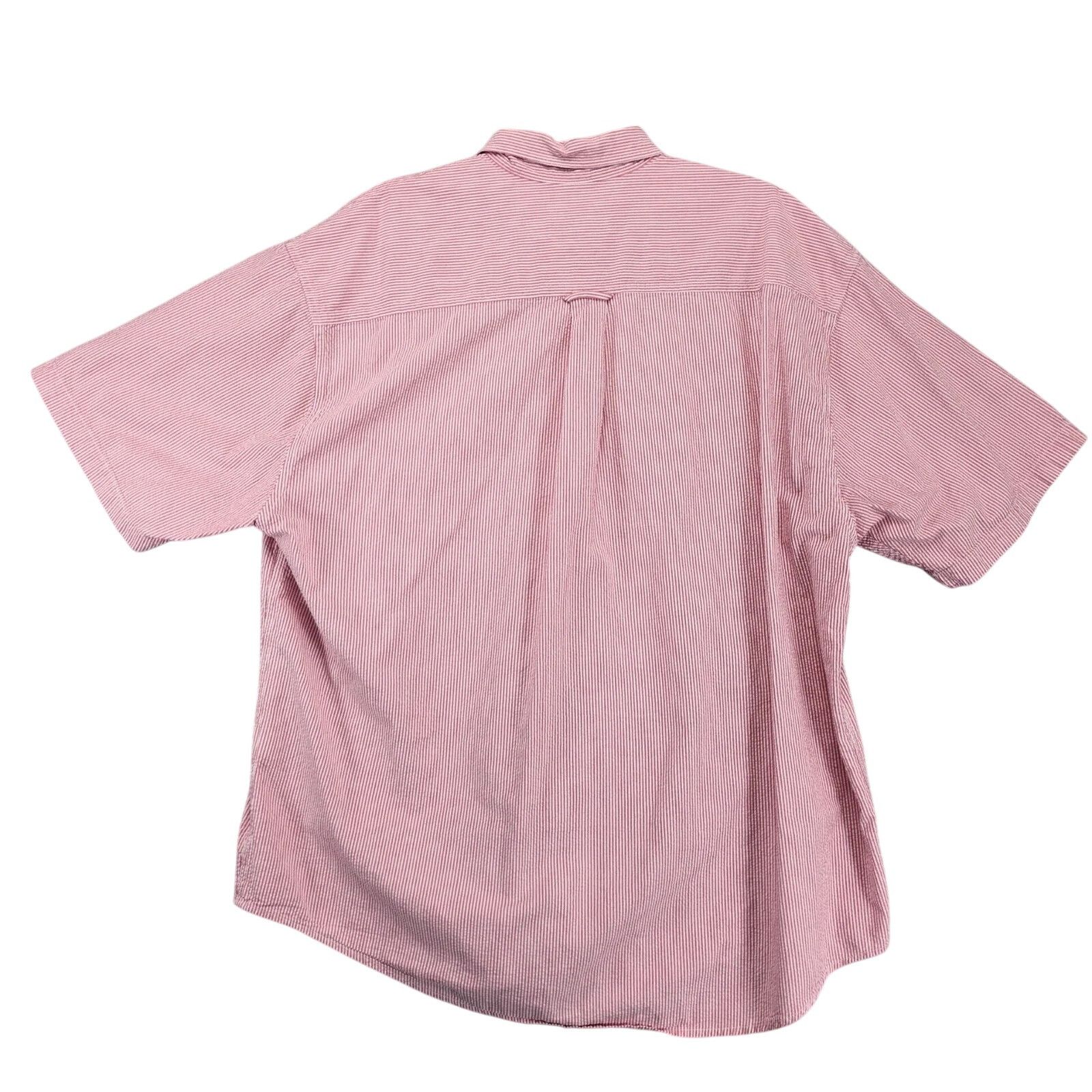 Eddie Bauer Vtg Y2K Eddie Bauer Red Striped Seersucker Button Down Shirt Size US XL / EU 56 / 4 - 2 Thumbnail