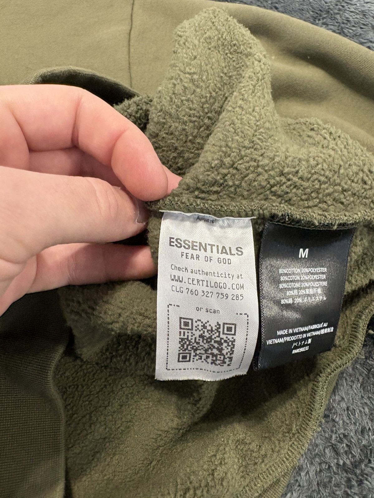 Fear of God Fear Of God Essentials Olive Hoodie Size US M / EU 48-50 / 2 - 10 Thumbnail