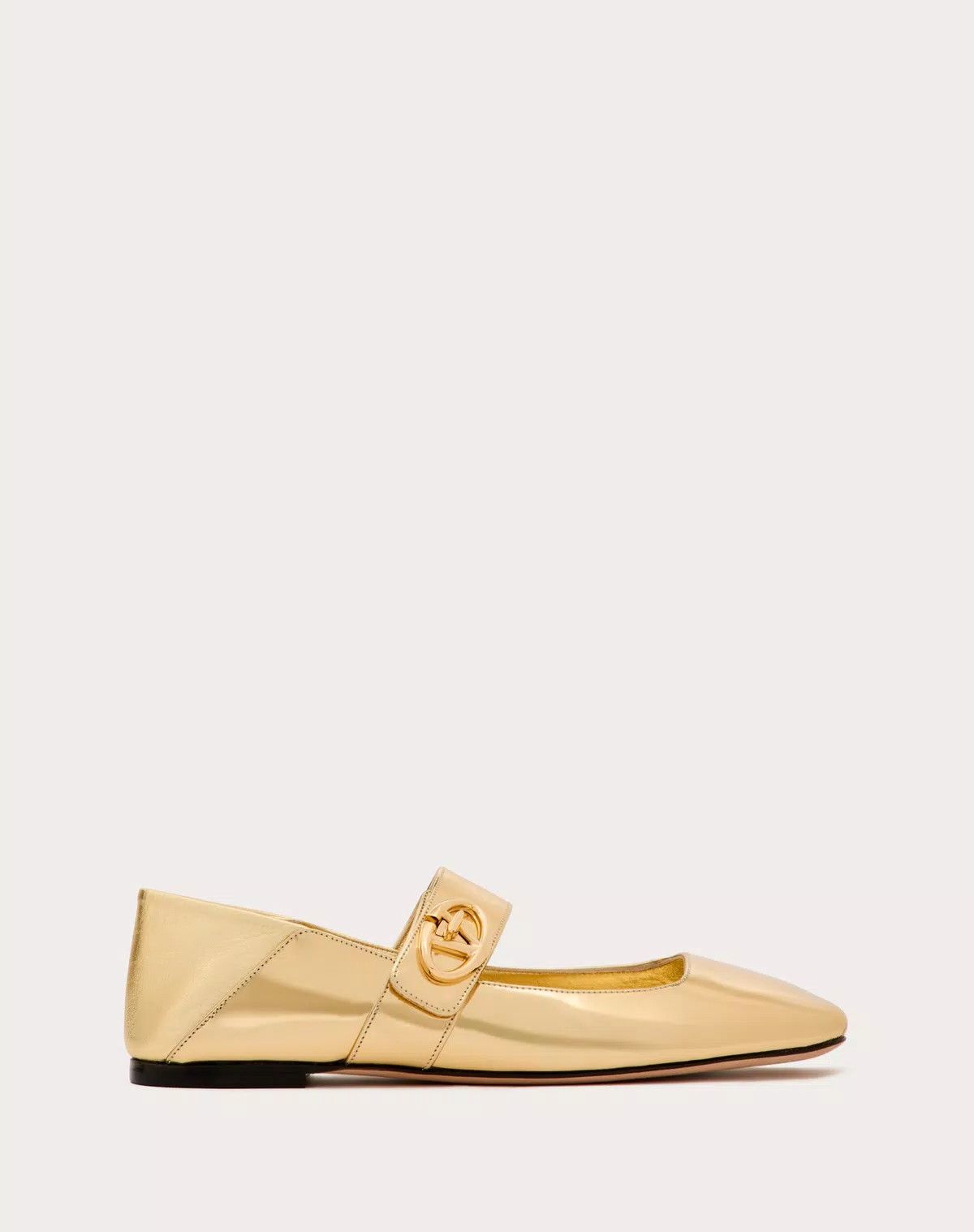 Valentino o1s1wg110625 Vlogo Locker Mary Jane Ballerina in Gold Ton Size US 6 / IT 36 - 1 Thumbnail