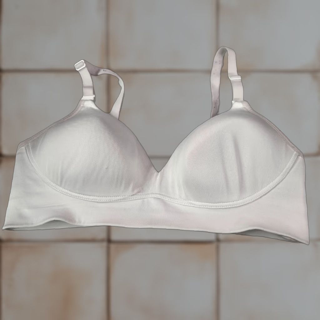 Vintage Warner's Wireless Bralette Bra 38C White Lightly Lined Womens