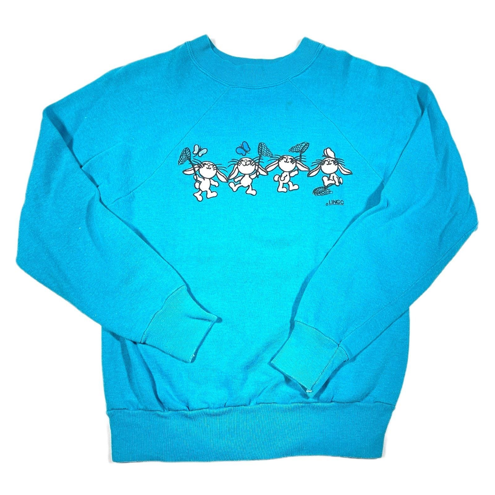 Vintage Vintage Lingo Bunnies and Butterflies Crewneck Sweater Small Size S / US 4 / IT 40 - 1 Thumbnail