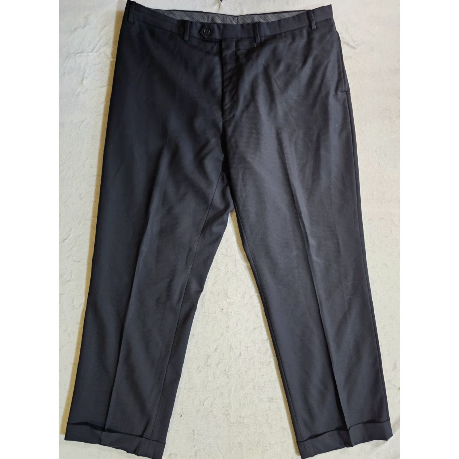 Calvin Klein VINTAGE Calvin Klein Signature Navy Blue Wool 2pc Suit Mens Sz 48 Reg Pants 43 Reg Black Navy Blue 100% Wool 2 Piece Suit Mens Sz 48 Reg Pants 43 Reg Size 48R - 2 Thumbnail