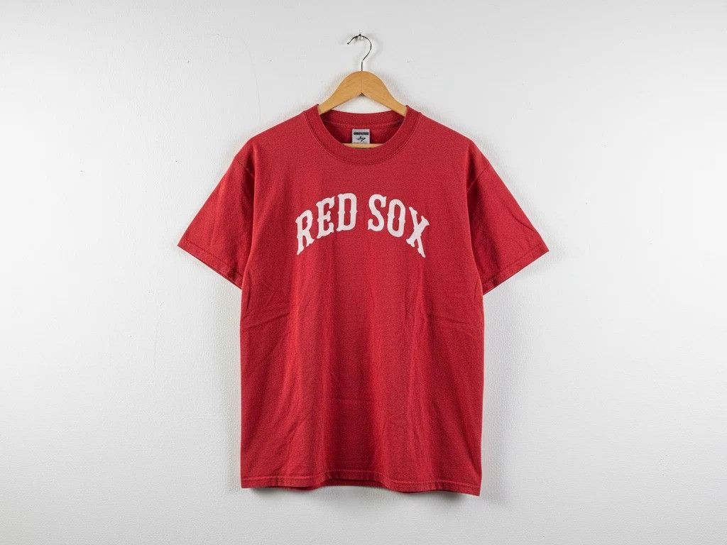 Jerzees Vintage Boston Red Sox Jerzees Heavyweight Tee Red MLB Men L Size US L / EU 52-54 / 3 - 1 Thumbnail