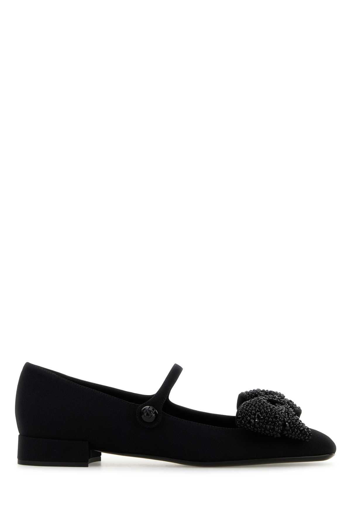 Valentino Black Fabric Ballerinas Size US 6 / IT 36 - 1 Thumbnail