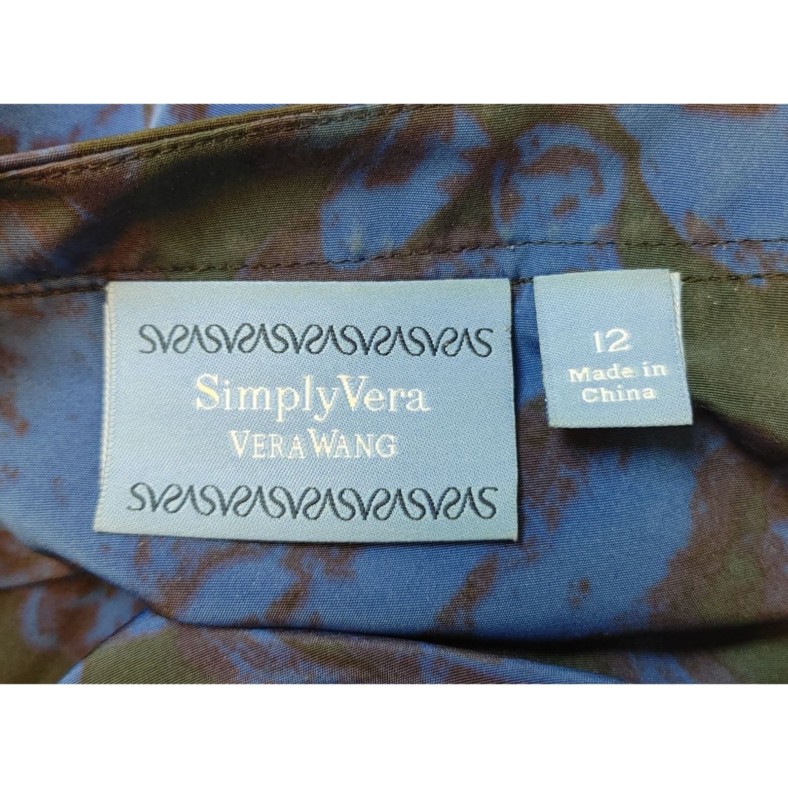 Vera Wang SIMPLY VERA VERA WANG Womens 12 Blue Floral Sleeveless Scoop Size XL / US 12-14 / IT 48-50 - 4 Thumbnail