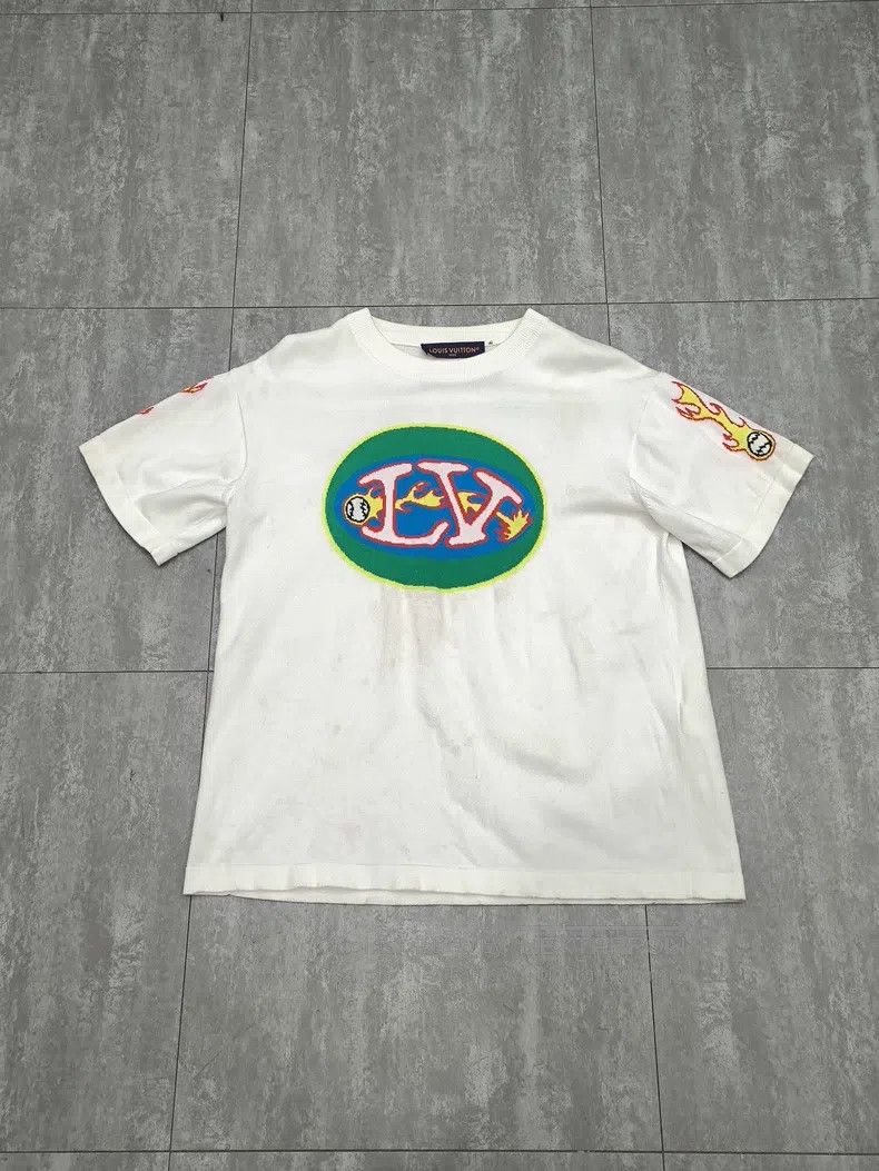 Louis Vuitton Louis Vuitton White Flame Soccer Knit Short Sleeve Size US M / EU 48-50 / 2 - 1 Thumbnail