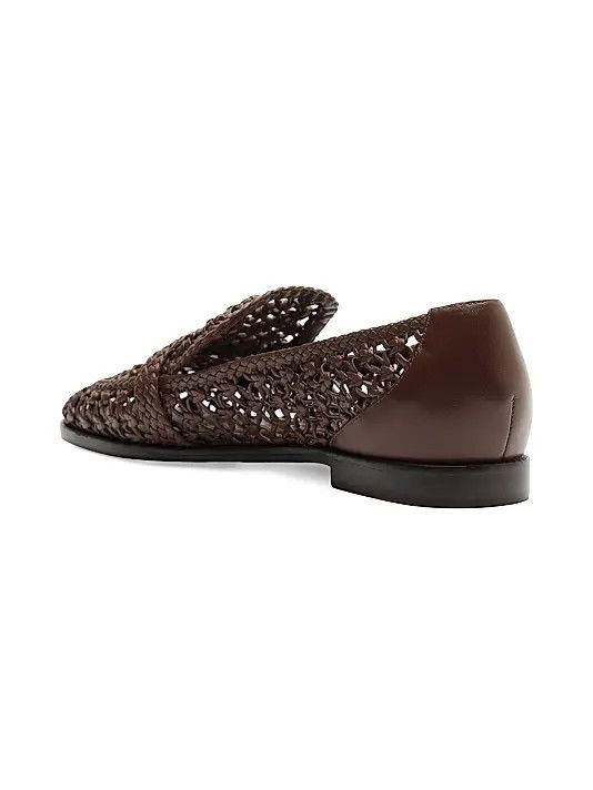 Alexandre Birman os11x1225 Jane Tresse Woven Leather Loafers in Rich Brown Size US 7 / IT 37 - 4 Thumbnail
