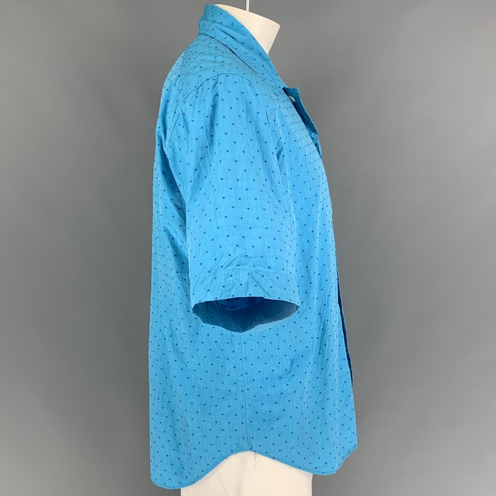 Haversack HAVER SACK L Blue Dots Cotton Button Up Short Sleeve Shirt Size US L / EU 52-54 / 3 - 2 Thumbnail