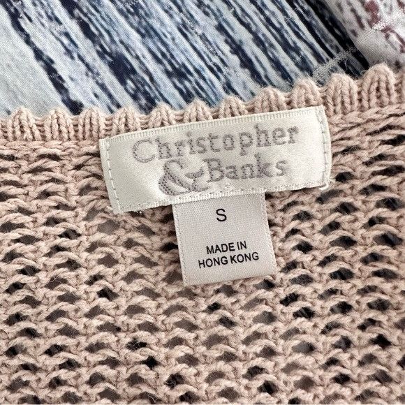 Other Vintage Christopher & Banks Beige Crochet Knit Tie Front Car Size S / US 4 / IT 40 - 5 Thumbnail