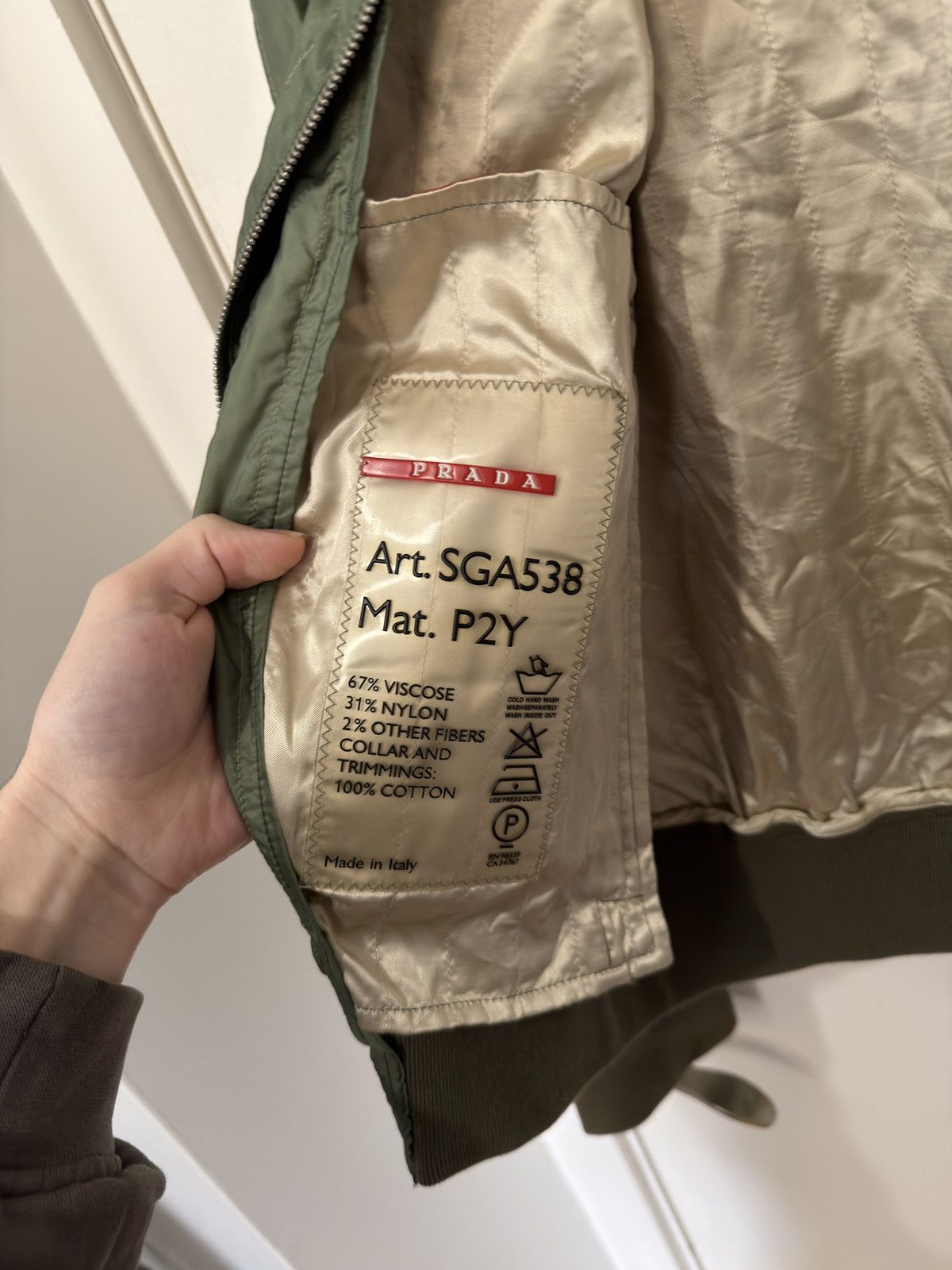 Prada Olive Quilted Liner-Bomber Size US M / EU 48-50 / 2 - 7 Thumbnail