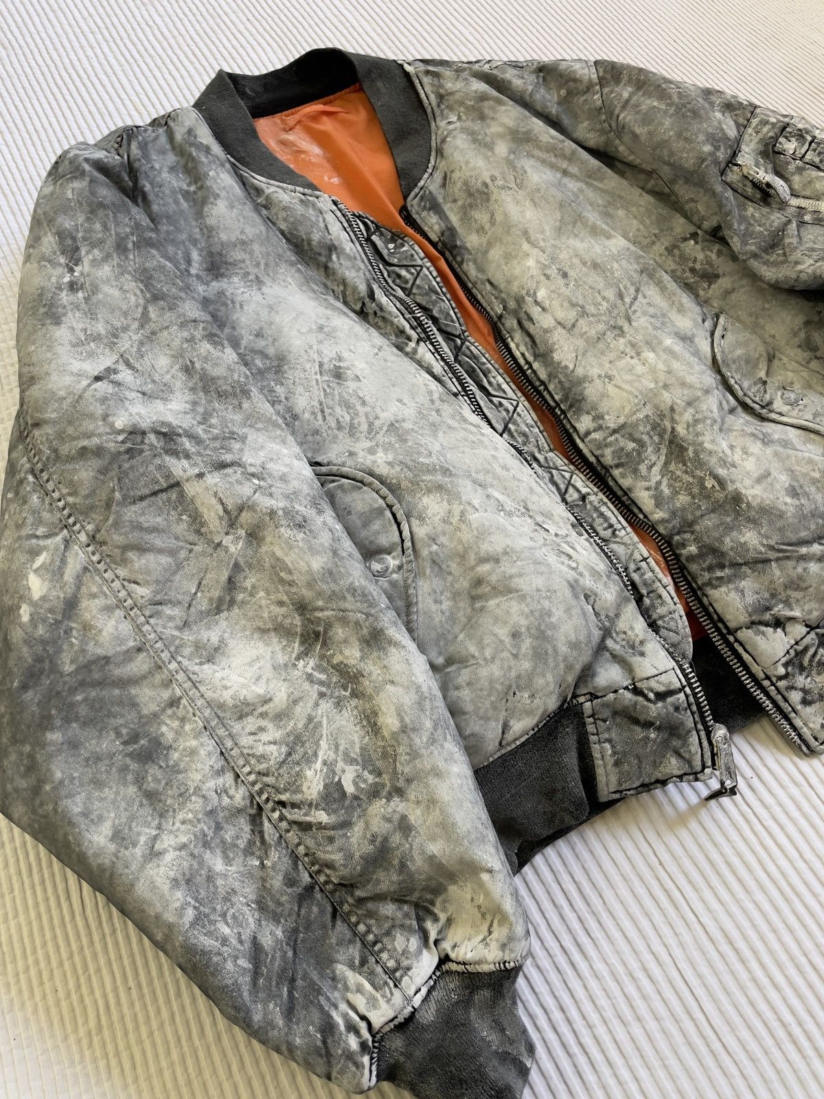 Handmade Snow Camo Bomber Jacket Size US XL / EU 56 / 4 - 2 Thumbnail