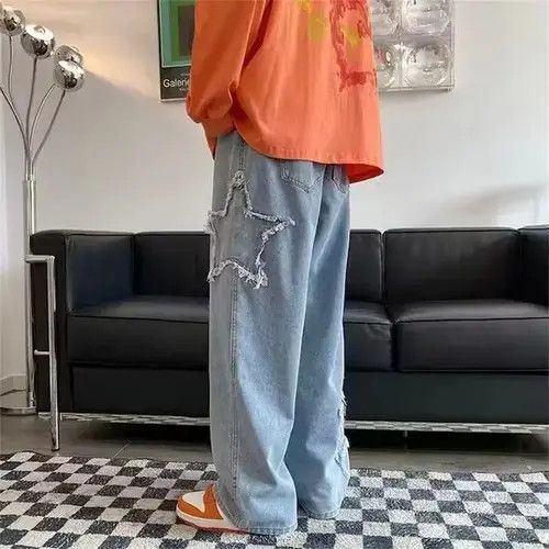 Japanese Brand × Jean Vintage Star Embroidered Jeans Retro Washed Pants Size US 32 / EU 48 - 3 Thumbnail