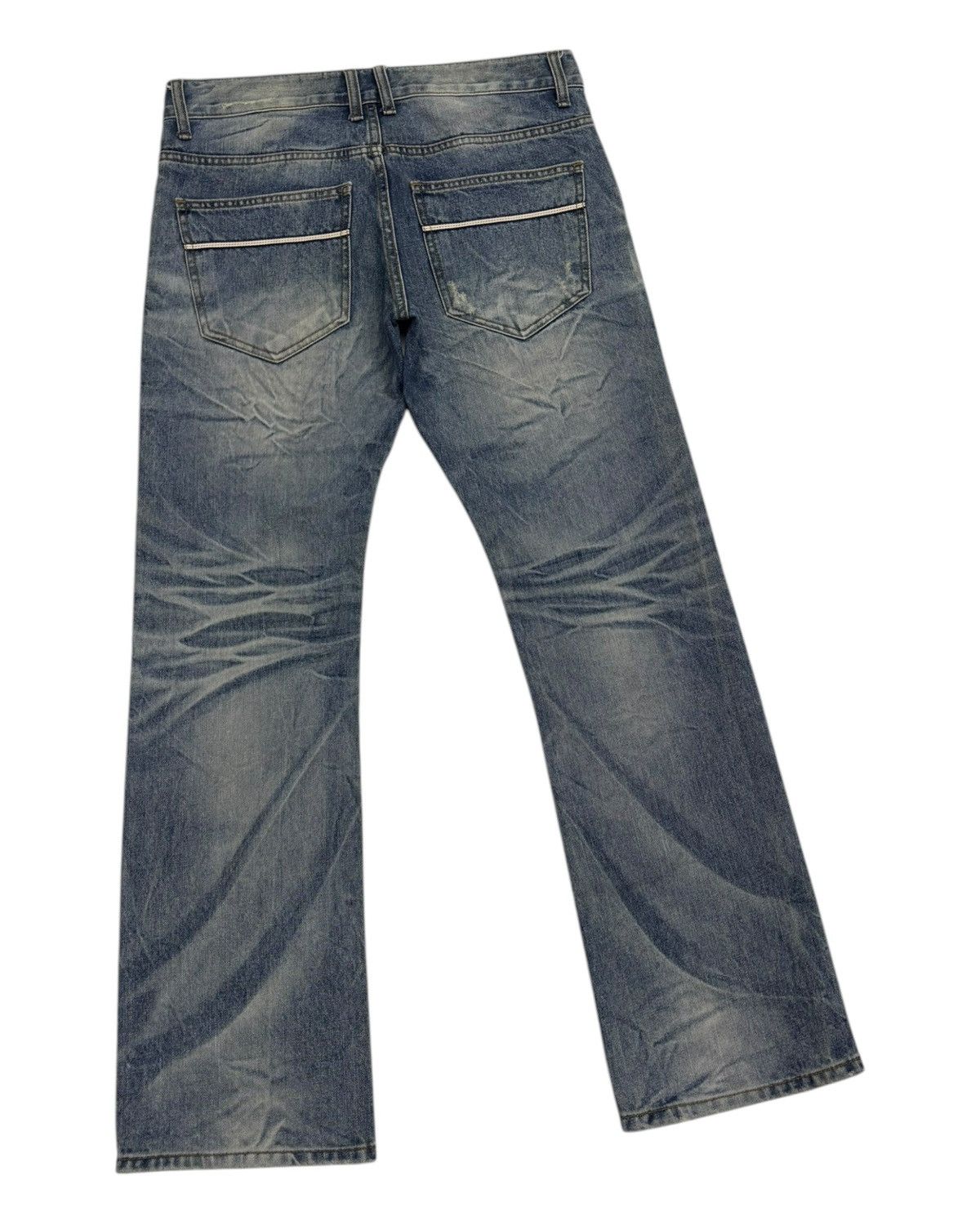 14th Addiction × Isamu Katayama Backlash × Yasuyuki Ishii FLARE JEANS IMPROVES CLAWMARK FLARED DENIM JEANS Size US 34 / EU 50 - 4 Thumbnail