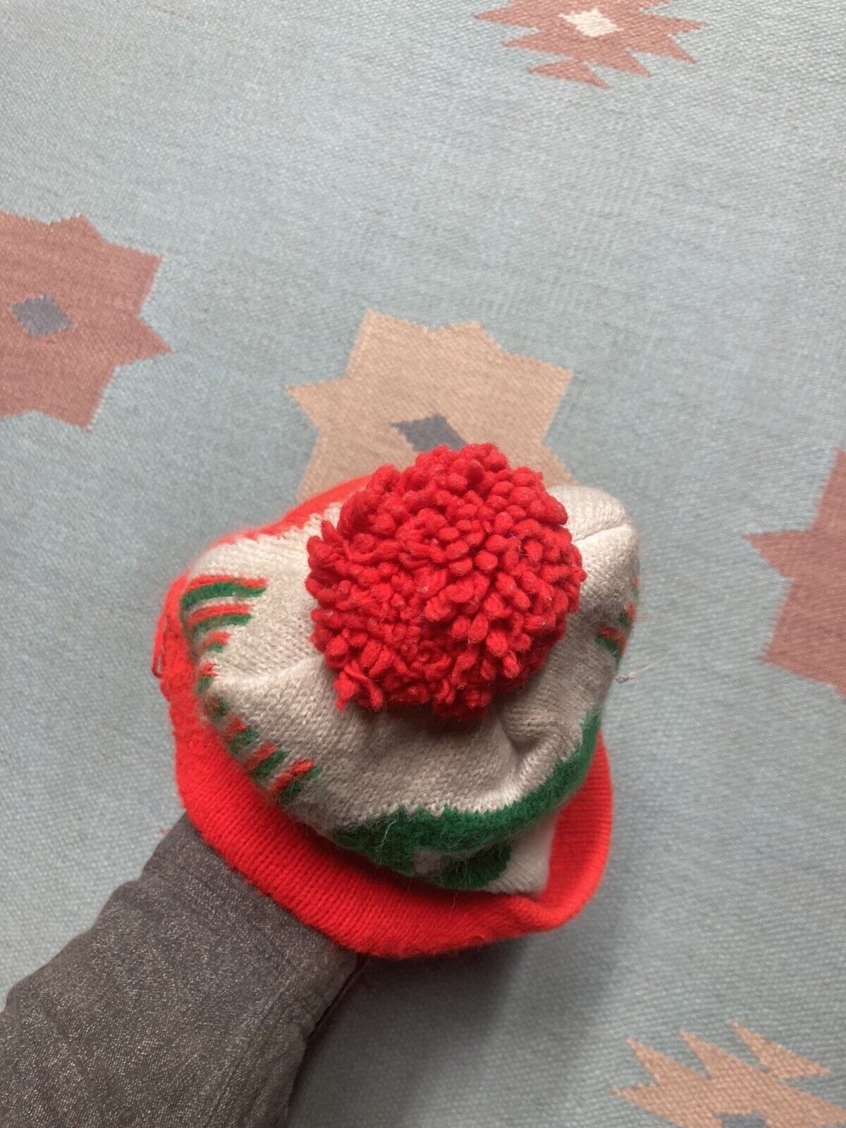 Vintage 70s beanie hat skull cap stop go novelty print winter ski Size ONE SIZE - 7 Thumbnail