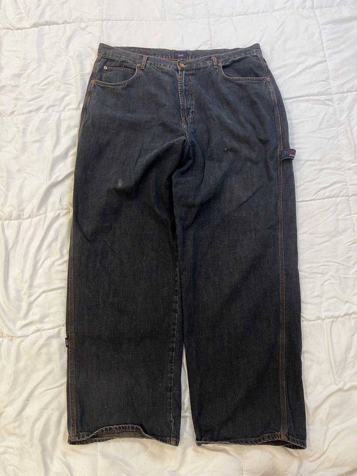 Tommy Hilfiger × Vintage Y2K Tommy Hilfiger Baggy Dark Navy Denim Jeans Size US 40 / EU 56 - 8 Thumbnail