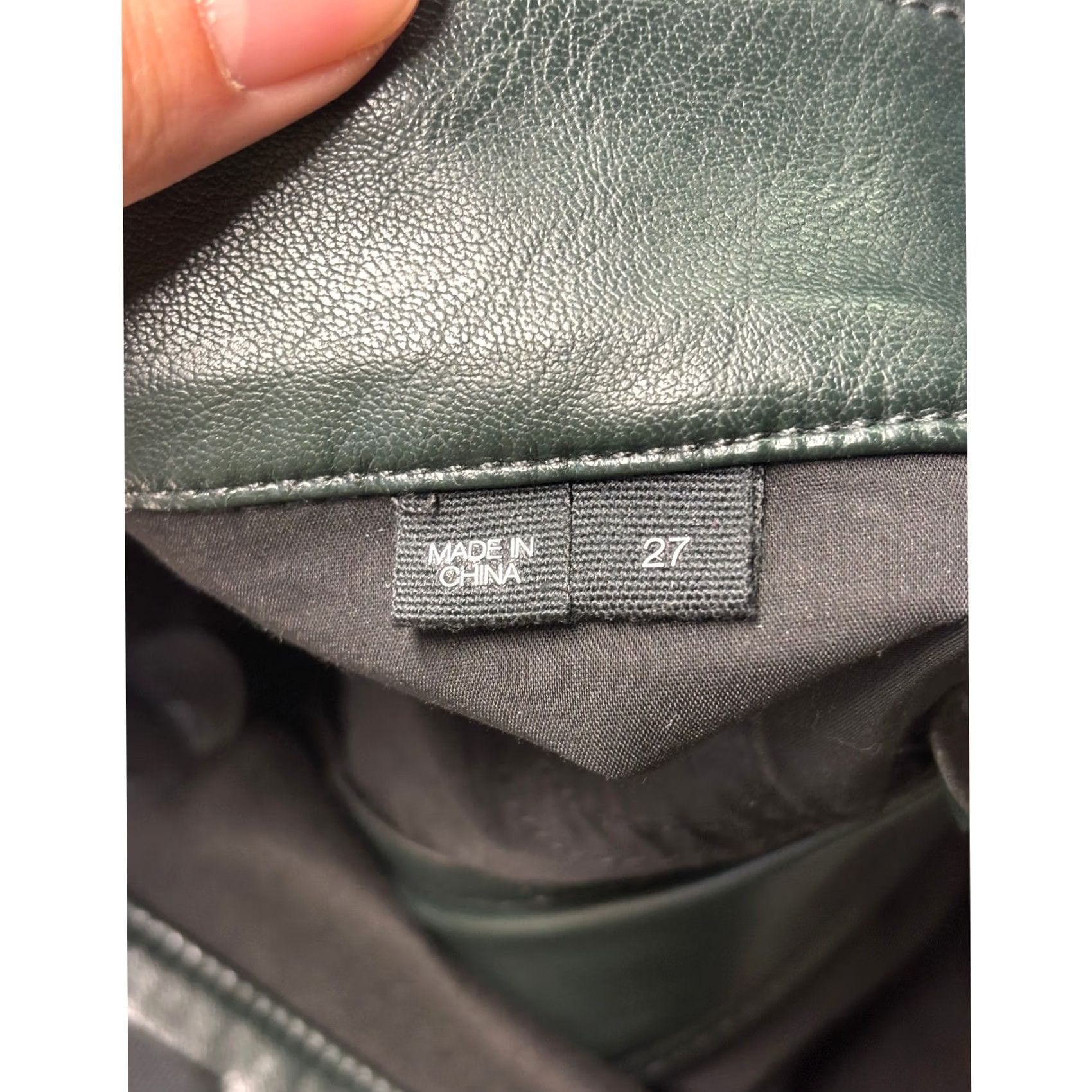 Veronica Beard VERONICA BEARD Jeans Faux Leather Pants Forest Green Straight Leg Womens 27x29 Size 27" / US 4 / IT 40 - 6 Thumbnail