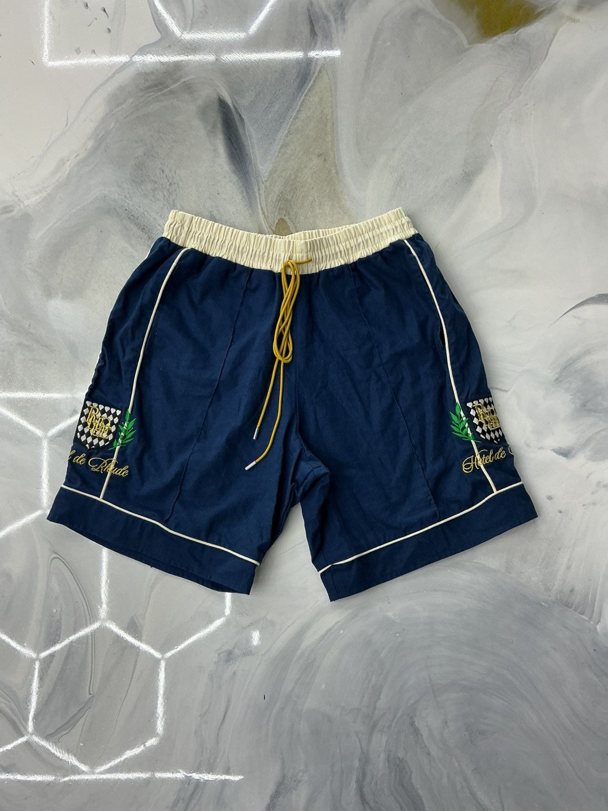 Rhude Rhude Shorts Navy Cream Yellow Size S Size US 30 / EU 46 - 1 Thumbnail