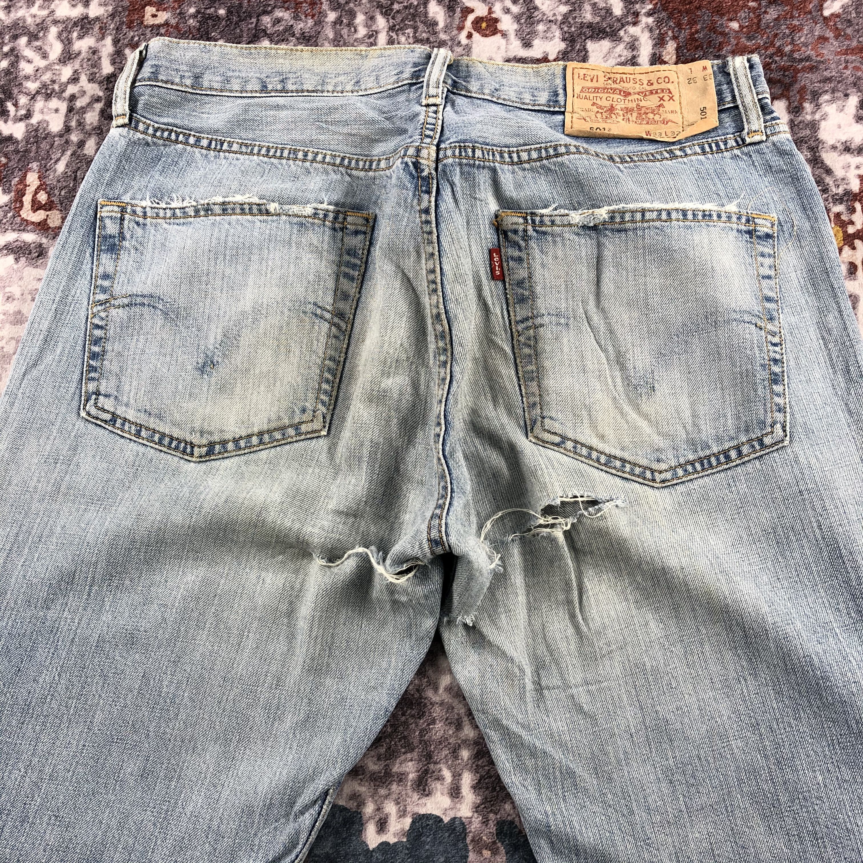 Levi's × Vintage 90s Vintage Light Wash Levis 501 Jeans-JM2222 Size US 34 / EU 50 - 5 Thumbnail