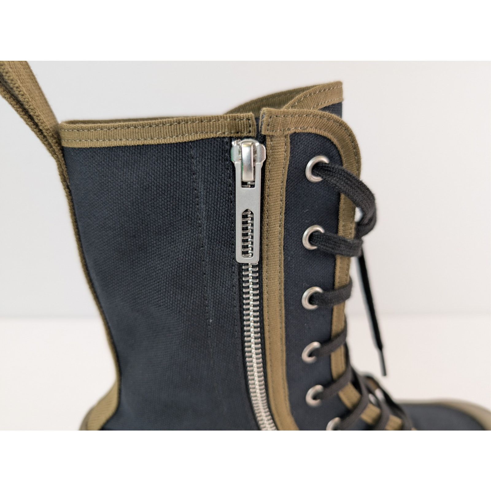 Bottega Veneta o1rshd1 Canvas Lace up Boots in Black Size US 10 / EU 43 - 5 Thumbnail
