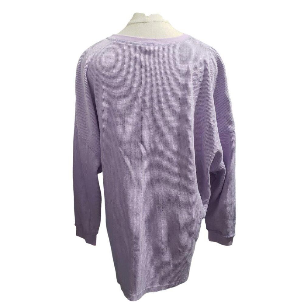 Free People CT1964 Free People Lavender Waffle Pattern Sweat Shirt XS Size XXS / US 00 / IT 34 - 4 Thumbnail