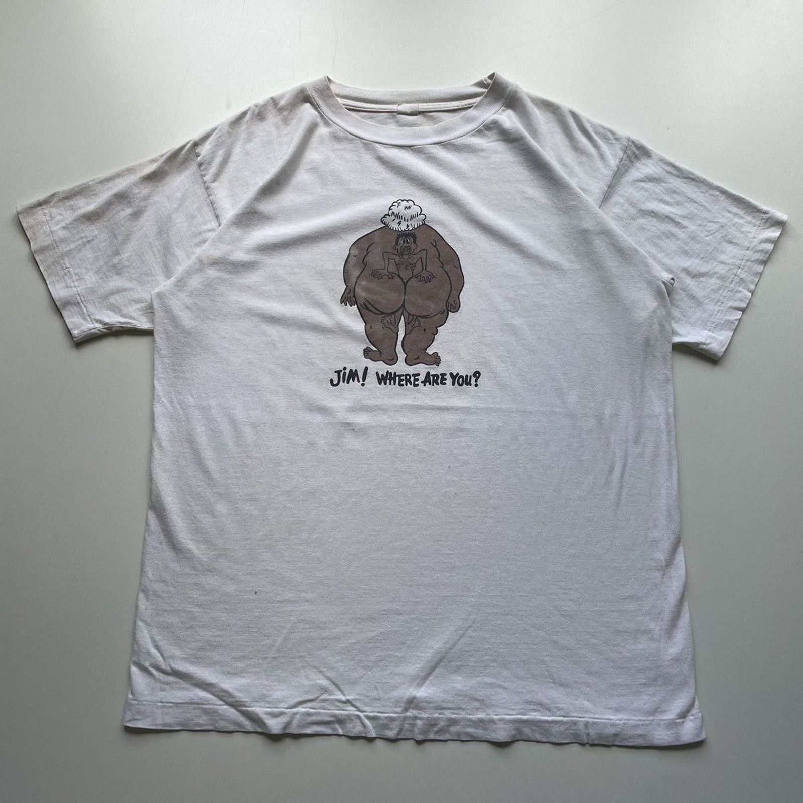Hanes Vintage 90s Fat Ass Funny Art T Shirt XL Single Stitch Rare Size US L / EU 52-54 / 3 - 1 Thumbnail