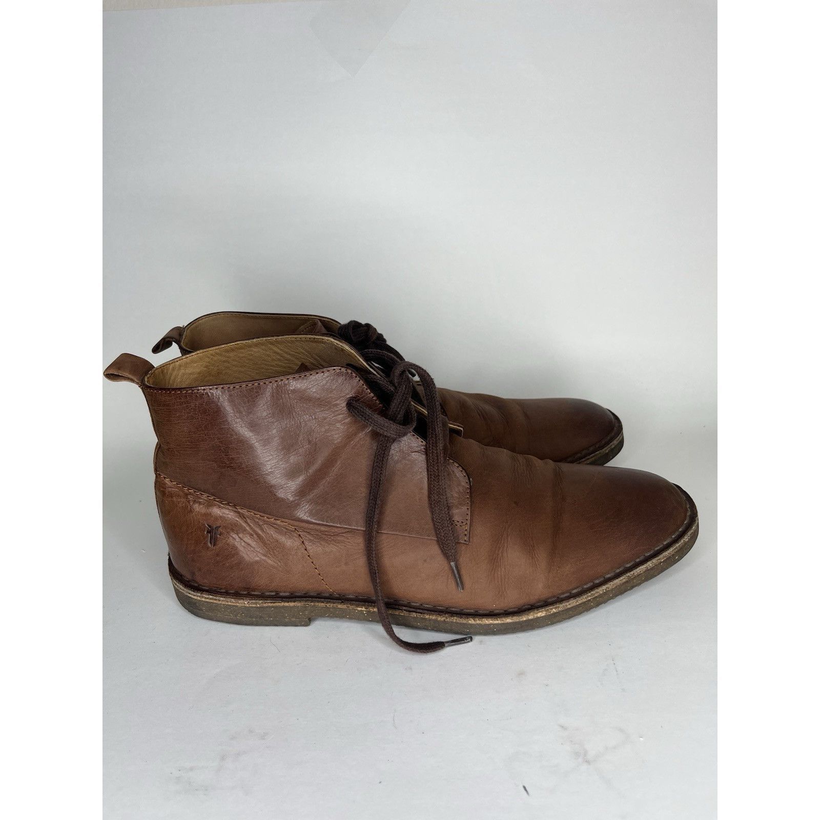 Frye Frye Dark Brown Leather Lace Up Desert Chukka Boots Men Sz 1 Size US 10 / EU 43 - 8 Thumbnail