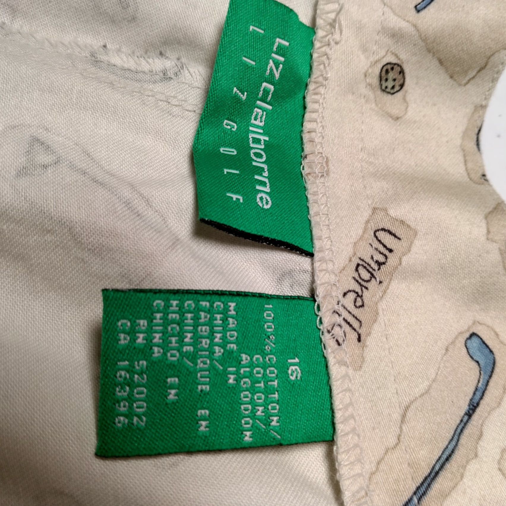 Liz Claiborne VINTAGE Liz Claiborne Golf Shorts Women 16 Beige Pleated Golf Print Regular Fit Size 38" / US 16 / IT 52 - 3 Thumbnail