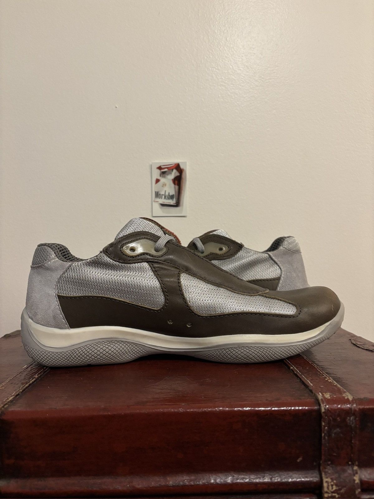Prada Prada Olive Green Leather Americas Cups Size US 11 / EU 44 - 4 Thumbnail