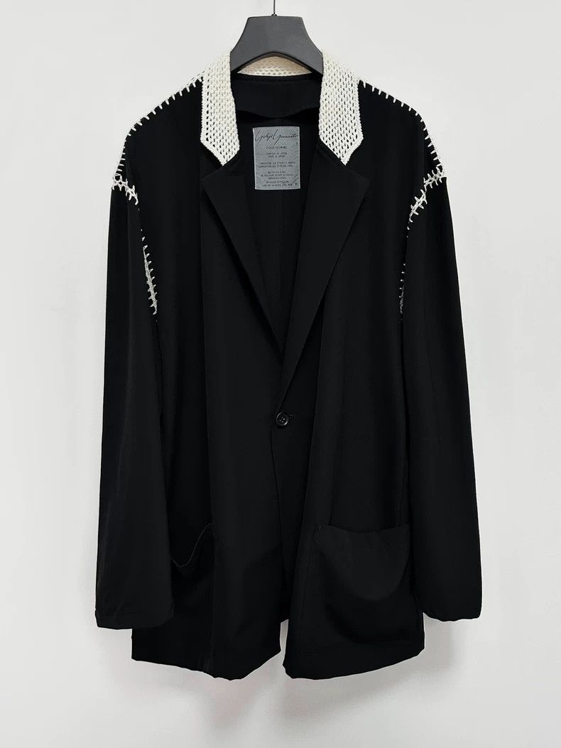 Yohji Yamamoto Yohji Yamamoto 91ss hand-knitted black show jacket Size US M / EU 48-50 / 2 - 1 Thumbnail