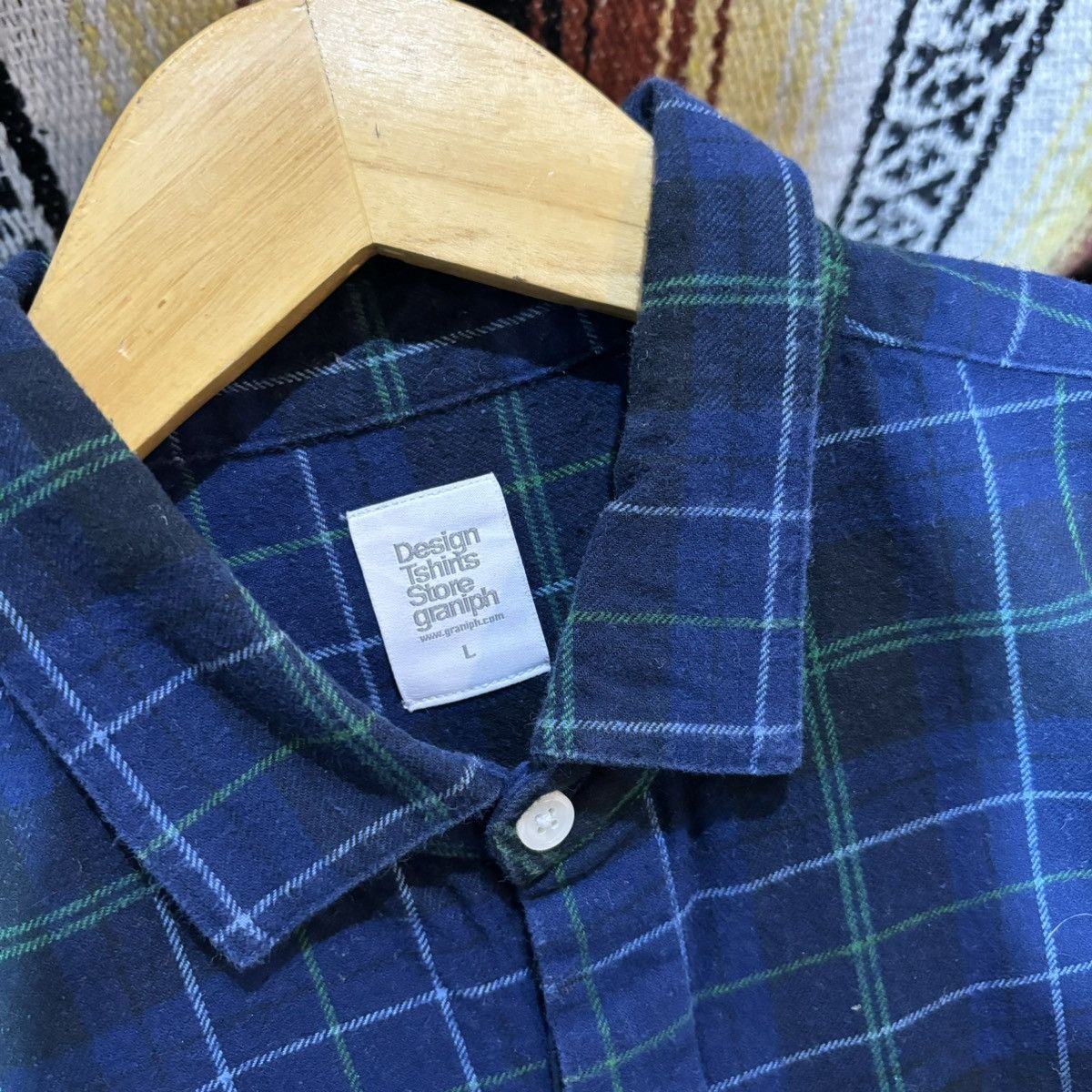 Designer × Japanese Brand Rare flannel pachwork by Design Tshirts Store Graniph Size US L / EU 52-54 / 3 - 3 Thumbnail