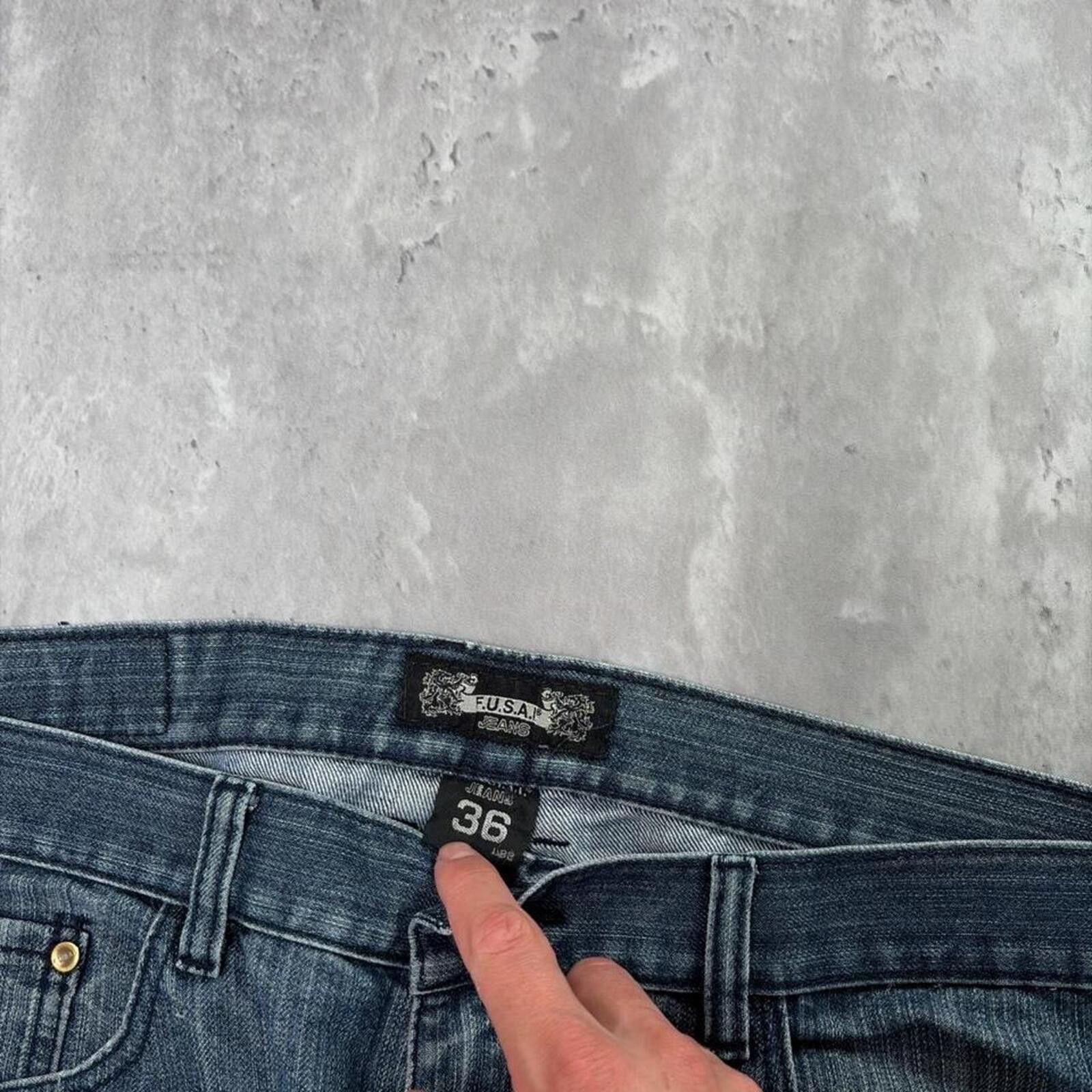 Other Y2K Dark Wash F.U.S.A.I. Grunge Gothic Straight Denim Jeans Size US 36 / EU 52 - 5 Thumbnail