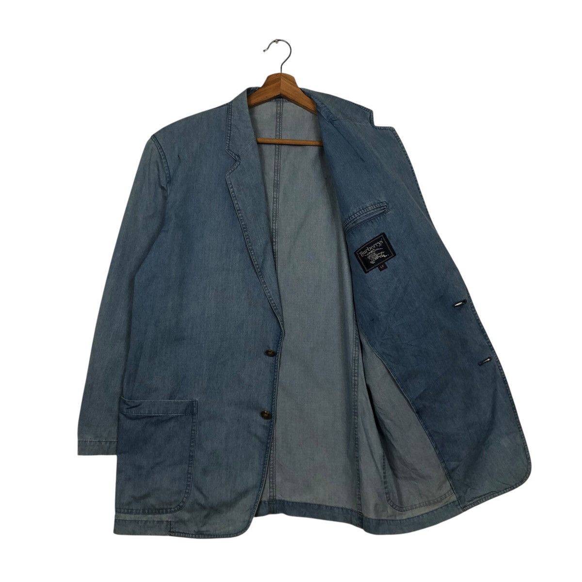 Burberry 📌Vintage Chore Work Denim Jacket Burberrys Double Breast Size US M / EU 48-50 / 2 - 12 Thumbnail