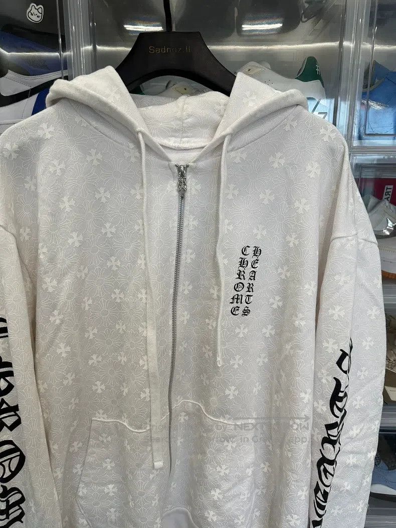 Chrome Hearts CHROME HEARTS Size L White Sanskrit horseshoe zipper hoodie Size US L / EU 52-54 / 3 - 2 Thumbnail