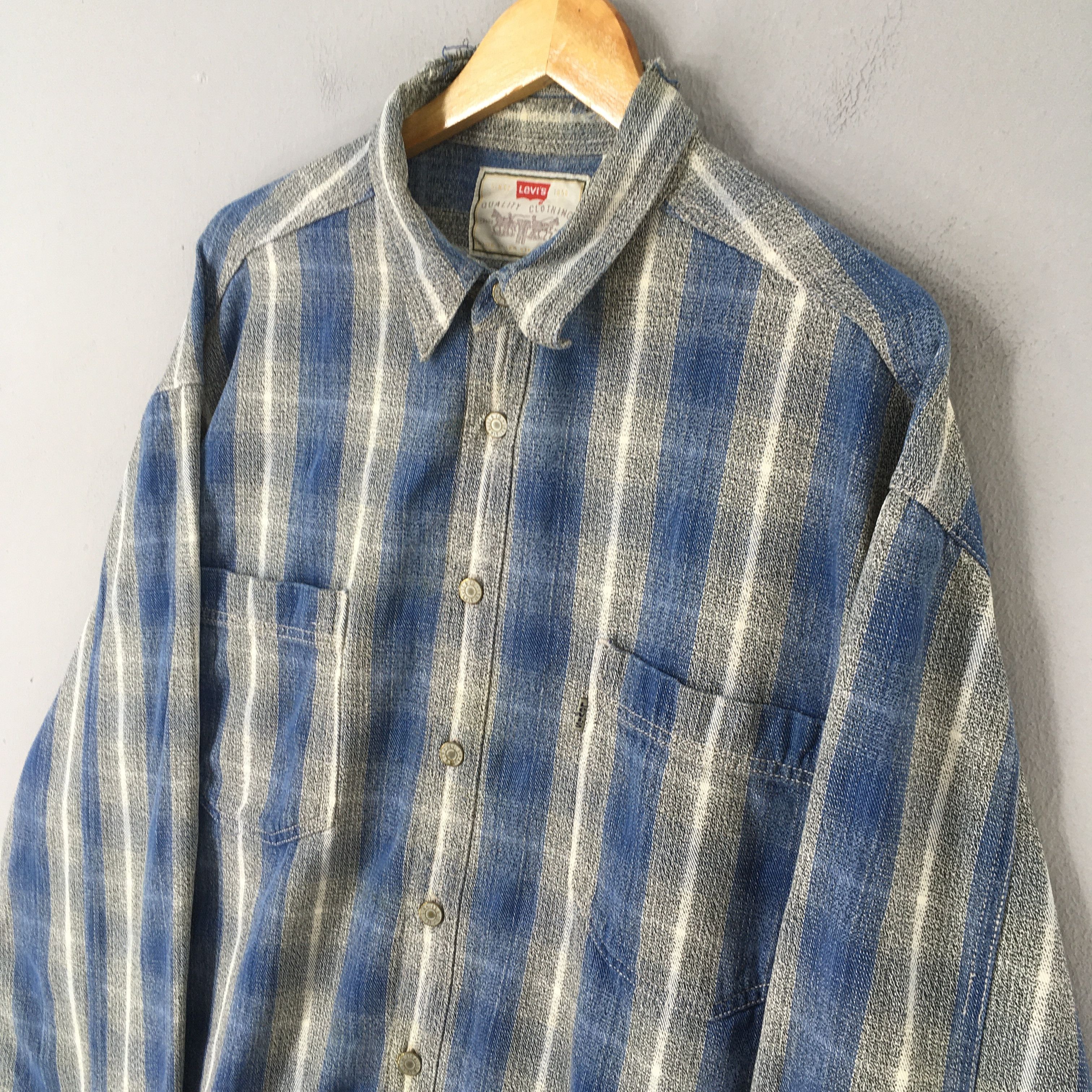 Levi's Vintage 90s Levis Strauss Checkered Flannel Shirt XLarge Size US XL / EU 56 / 4 - 3 Thumbnail