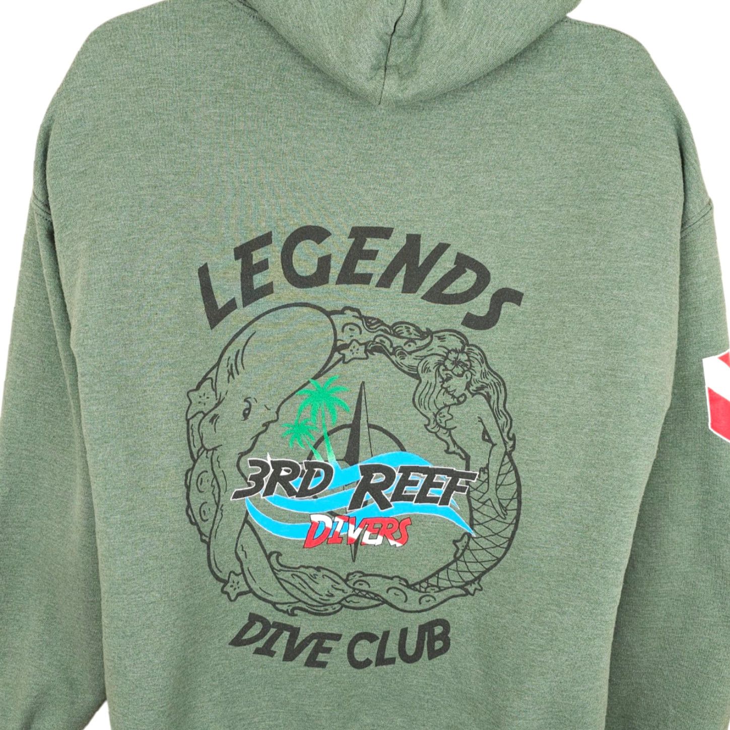 Gildan 3rd Reef Divers Sweatshirt Hoodie Mens Size Large Green Legends Dive Club Size US L / EU 52-54 / 3 - 2 Thumbnail