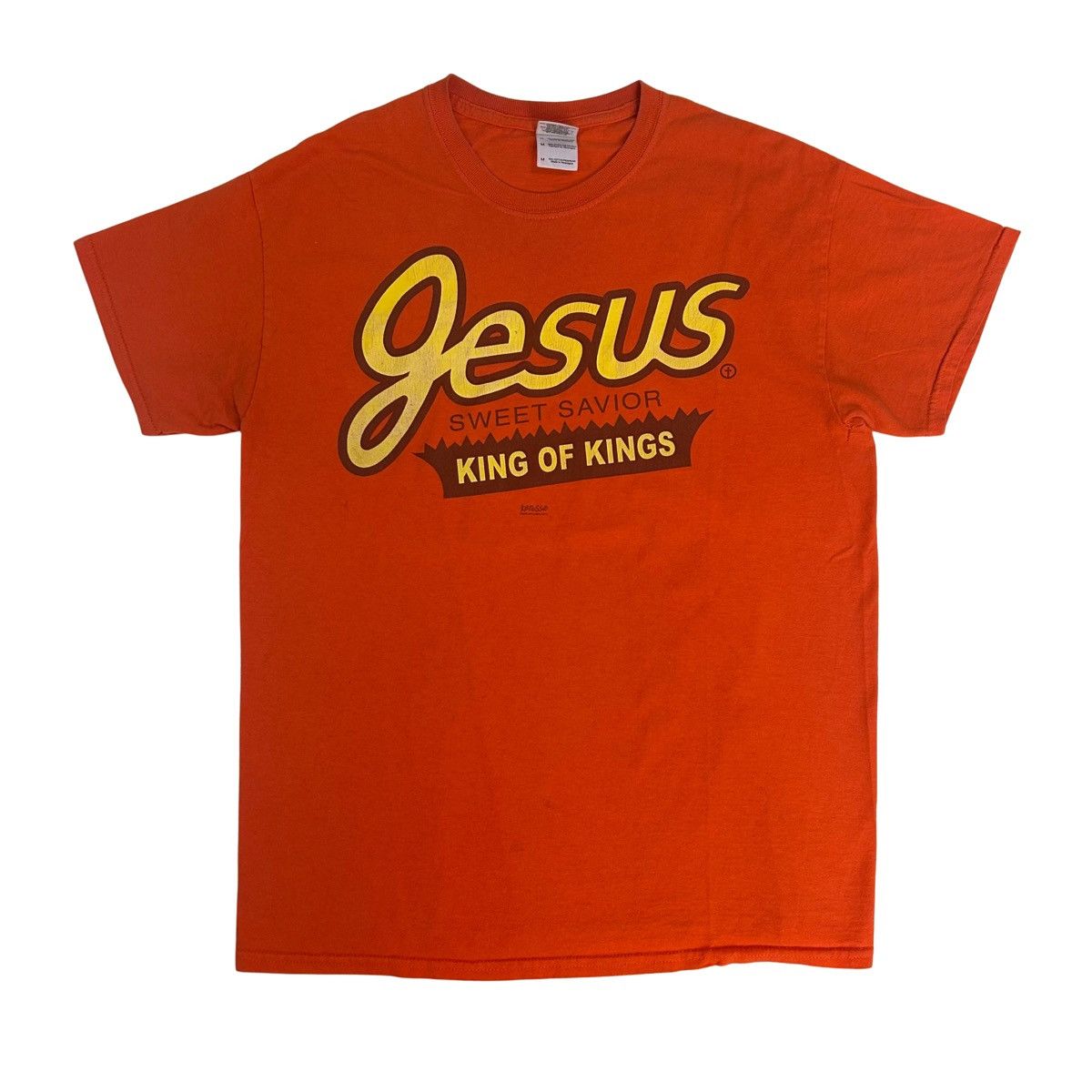 Gildan Y2K Jesus Reese’s Candy Parody Graphic T Shirt Size US M / EU 48-50 / 2 - 1 Thumbnail