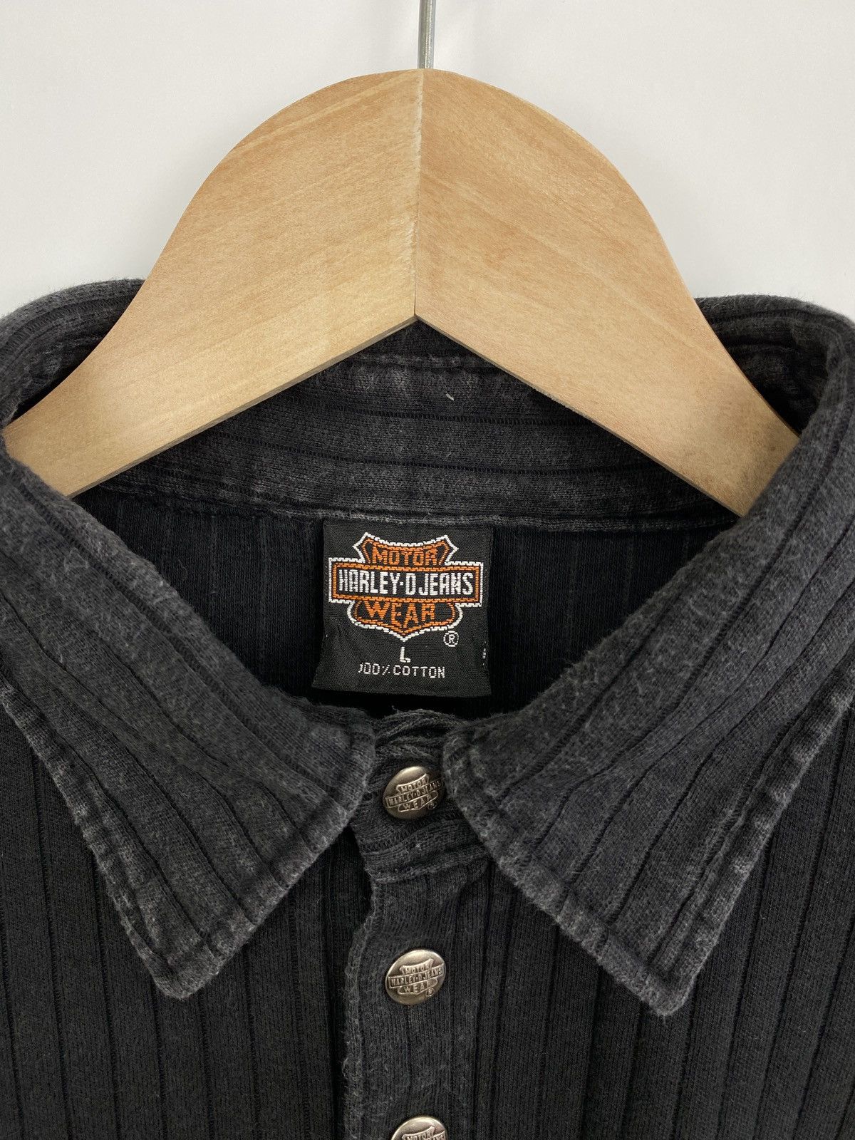 Harley Davidson 🇺🇸 Vintage 1990 Harley Davidson Indigo Jeans T-Shirt USA Size US L / EU 52-54 / 3 - 4 Thumbnail