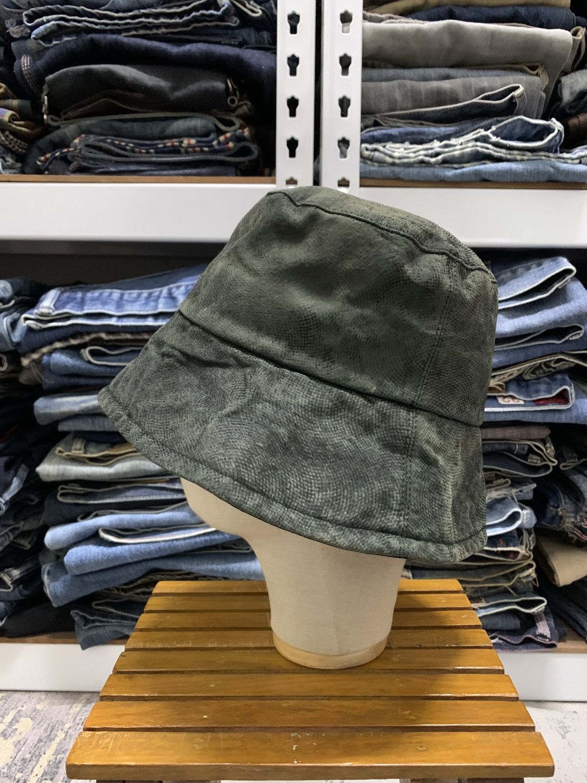 Hysteric Glamour Japanese Brand Suede Leather Bucket Hat Size ONE SIZE - 3 Thumbnail