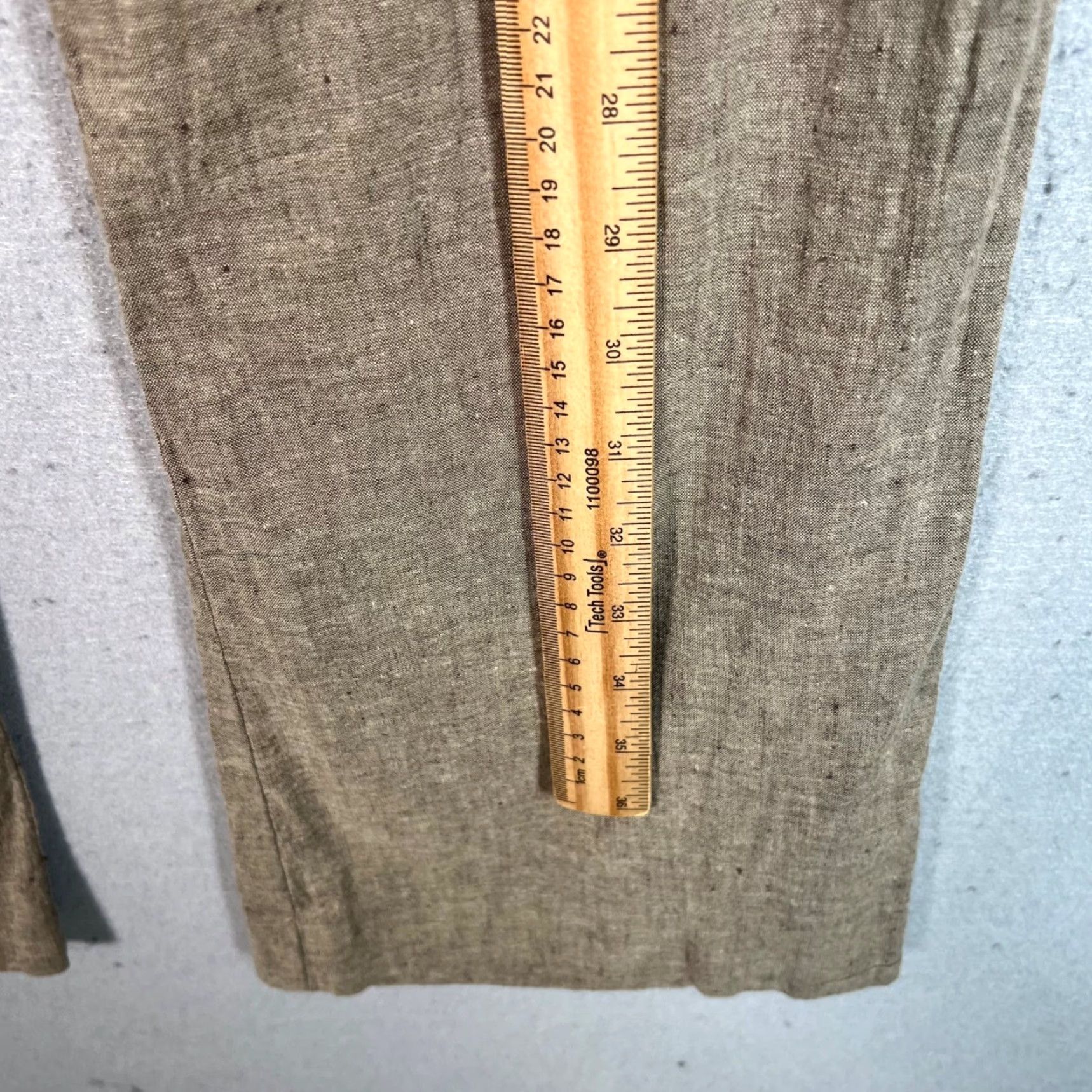 Vintage Candies Beige Linen Blend Trousers Womens Size 3 High Waist Flare Leg Pants Size ONE SIZE - 5 Thumbnail